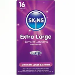 Skins Extra Large Premium Kondomi 16-Pak, 57mm, Vanila Miris, Ultra Tanki