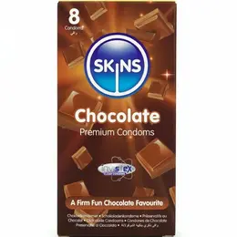 Skins Chocolate Premium kondomi 8 komada, sa mirisom, dodatno podmazani, prirodni lateks