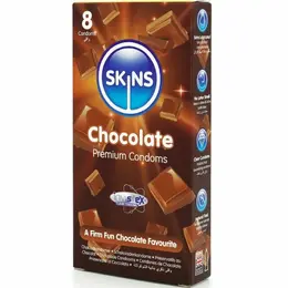 Skins Chocolate Premium kondomi 8 komada, sa mirisom, dodatno podmazani, prirodni lateks