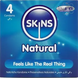 Skins Natural Premium kondomi od lateksa, pakovanje od 4 komada, ultra tanki sa mirisom vanile