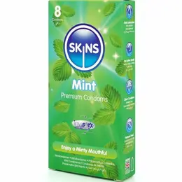 Skins Mint Premium ultra tanki kondomi od lateksa sa mirisom mente, 8 komada