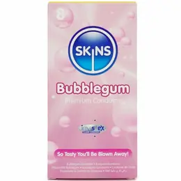Skins Bubblegum Premium Lateks Kondomi 8kom - Voćna Aroma, Dodatno Podmazani