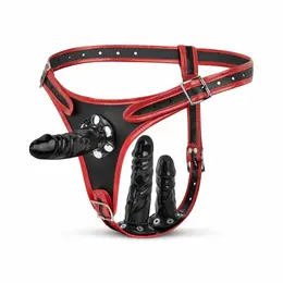 Fetish Collection trostruki pojas podesiv crno crveni 54 do 106cm