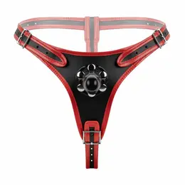 Fetish Collection trostruki pojas podesiv crno crveni 54 do 106cm