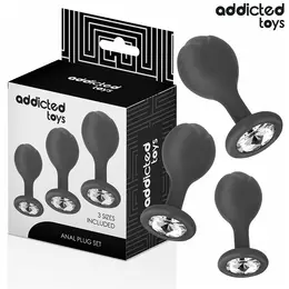 Addicted Toys set silikonskih čepova u 3 veličine sa ukrasnim kristalom na bazi