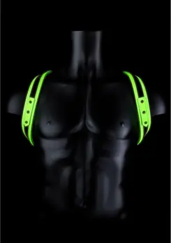 Ouch! Glow in the Dark Adjustable Sling Harness S/M - Luminous Green Accents