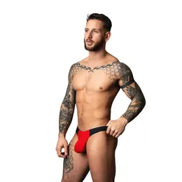 Male Power Hot Mesh tange L/XL Crveno/Crne od lagane mikro mrežice
