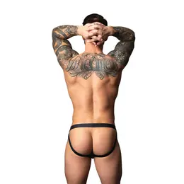 Male Power Oh Snap! Tearaway Jockstrap S/M mat crni gumirani finiš