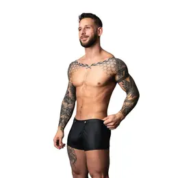 Male Power Snap Off Short L crne mat bokserice sa sistemom kopčanja na drikere