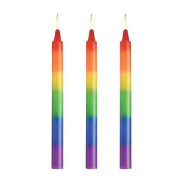 Pride Candles Rainbow Drip Set - 3 Unscented Multicolor Soy Wax Candles