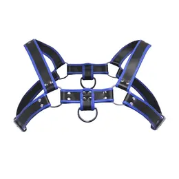 Master Series Bulldog podesivi pojas od plave veganske kože 103 do 134 cm