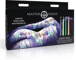Glow Wax UV Light-Reactive Drip Candle Set 4pcs Multicolor 19cm