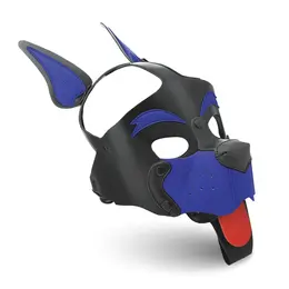 Alpha Dog Blue podesiva pup kapuljača od veganske kože unisex maska za glavu