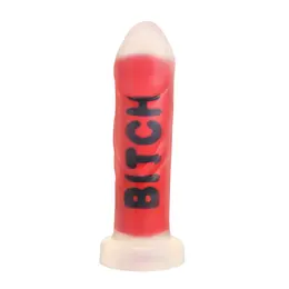 XR Brands Premium silikonski dildo sa vakuumskom čašicom crveni rebrasti 18.5 cm