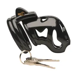 Hard Stop Double Ring System Secure Chastity Device Black Adjustable