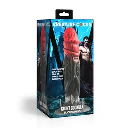 XR Brands Count Cockula silikonski dildo crveno crni 22.9 cm sa vakuum postoljem