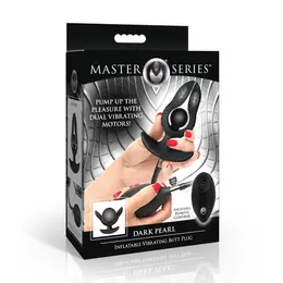 XR Brands Perla Oscura Inflatable Plug with Remote Control Black