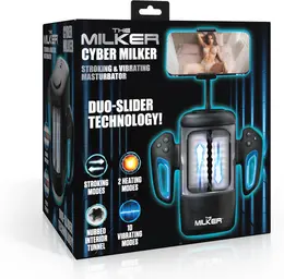 Cyber Milker Intimate Device with Vibration & Phone Mount Transparent/Black