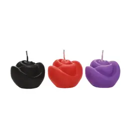 Fire Garden Rose Candle Set 3pcs Black/Purple/Red Soy Wax Low Temp