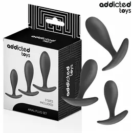 Addicted Toys silikonski set, trodelni progresivni analni čepovi, model 2