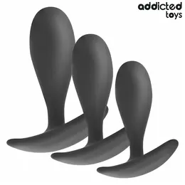 Addicted Toys silikonski set, trodelni progresivni analni čepovi, model 2