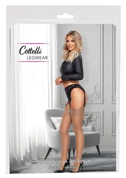 Cottelli LEGWARE samostojeće čarape u boji kože XL 20 dena sa čipkom Oeko Tex