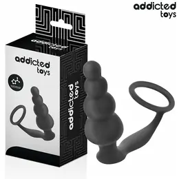 Addicted Toys silikonski intimni plag sa prstenom Model 5, crni, 235 mm