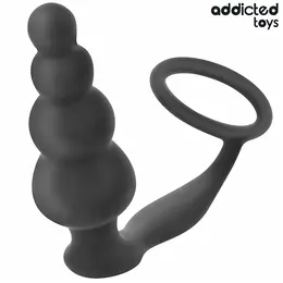 Addicted Toys silikonski intimni plag sa prstenom Model 5, crni, 235 mm