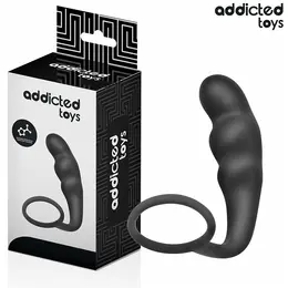 Addicted Toys silikonski intimni čep sa prstenom Model 4, crni, 204 mm