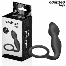 Addicted Toys silikonski plag sa potpornim prstenom Model 2, crni, 197 mm
