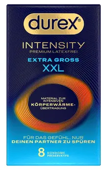 Durex Intensity Extra Large nitrilni kondomi 8 komada bez lateksa, 61 mm