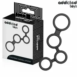 Addicted Toys Multi-Ring sistem podrške sa anatomskim pregradama crni 201mm