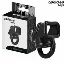 Addicted Toys Model 8435565956813 crni potporni prsten sa kavezom podesivi silikonski sistem