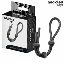 Addicted Toys silikonski podesivi intimni prsten sa tri petlje 195mm crni