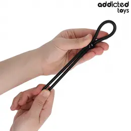 Addicted Toys silikonski podesivi prsten sa jednom petljom, 19.5 cm, crni