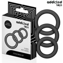 Addicted Toys silikonski prstenovi za podršku Model 1, set od 3 veličine, crni