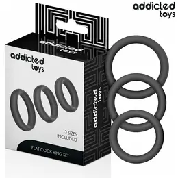 Addicted Toys Flat set silikonskih prstenova za podršku u tri veličine, hipoalergenski