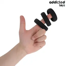 Addicted Toys Flat set silikonskih prstenova za podršku u tri veličine, hipoalergenski