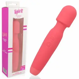 Spirit Massage Wand Pink 8-Pattern Rechargeable Silicone Massager 21cm