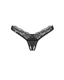 Obsessive Arrowel crne otvorene tange, elegantan čipkani veš 2XL/3XL
