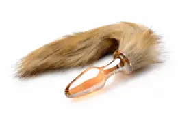 TAILZ Fox Tail Glass Plug Orange - Borosilicate Glass & Faux Fur 20cm