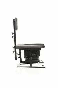 XR Brands Pleasure Throne Adjustable Support Chair Black Vegan Leather