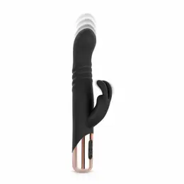 Rosy Gold Rabbit vibrator sa funkcijom potiskivanja crni 13cm USB punjivi