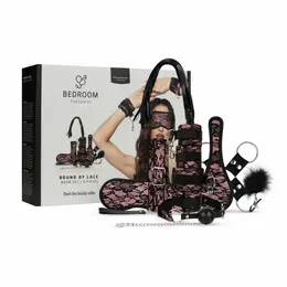 Bedroom Fantasies Bound by Lace 8-dvostruki Set Okova Roze