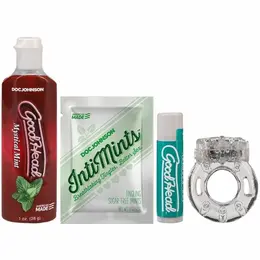 Doc Johnson GoodHead Suck It Kit Mint set za oralnu negu sa vibrirajućim prstenom