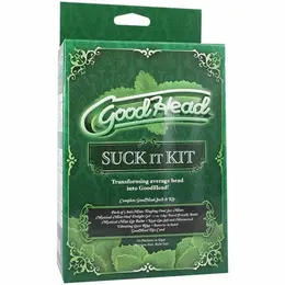 Doc Johnson GoodHead Suck It Kit Mint set za oralnu negu sa vibrirajućim prstenom