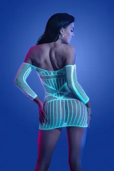 Fantasy Lingerie Ascension Long Sleeve Dress White-Blue Elegant Design