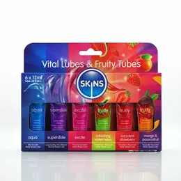 Skins Vital i Fruity set uzoraka lubrikanata 6x12ml, svilenkasti miks za maksimalno uživanje