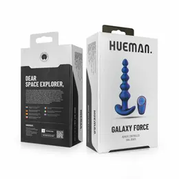 Hueman Galaxy Force crni vibrirajući analni čep sa kuglicama na daljinsko upravljanje