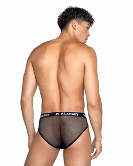 Playboy Dark Room Briefs for Men - Black Anatomical Design, Comfortable Fit